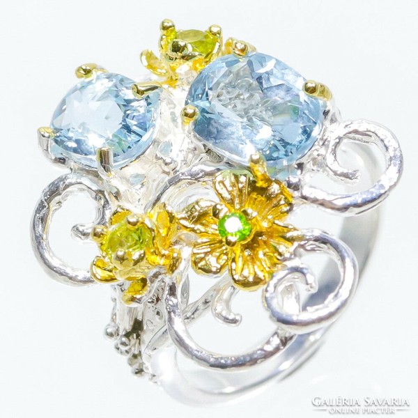 54 Esvalodi handicrafts blue topaz 925 silver ring