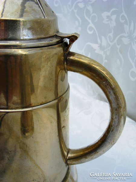 Antik, art deco ritkaság, gyönyörű ezüstözött tea és kávé szervírozó készlet, letisztult formák