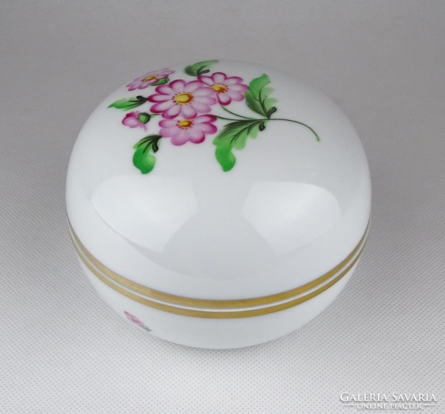 0X008 Virág mintás Herendi porcelán bonbonier