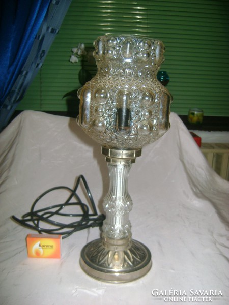 Régi asztali lámpa - üveg, fém