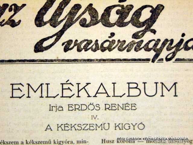 1928 június 10  /  az Ujság vasárnapja  /  Régi ÚJSÁGOK KÉPREGÉNYEK MAGAZINOK Szs.:  11003