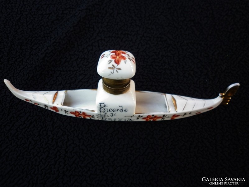 Vintage porcelán tintatartó velencei emléktárgy 