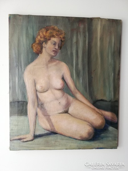 Pajor ferenc xx.Sz. Hungarian painter: female nude oil 60x50 cm