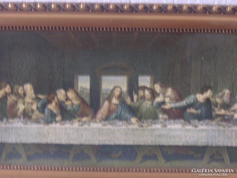 Last Supper old, beautiful, print 38 x 21 cm, with a beautiful frame