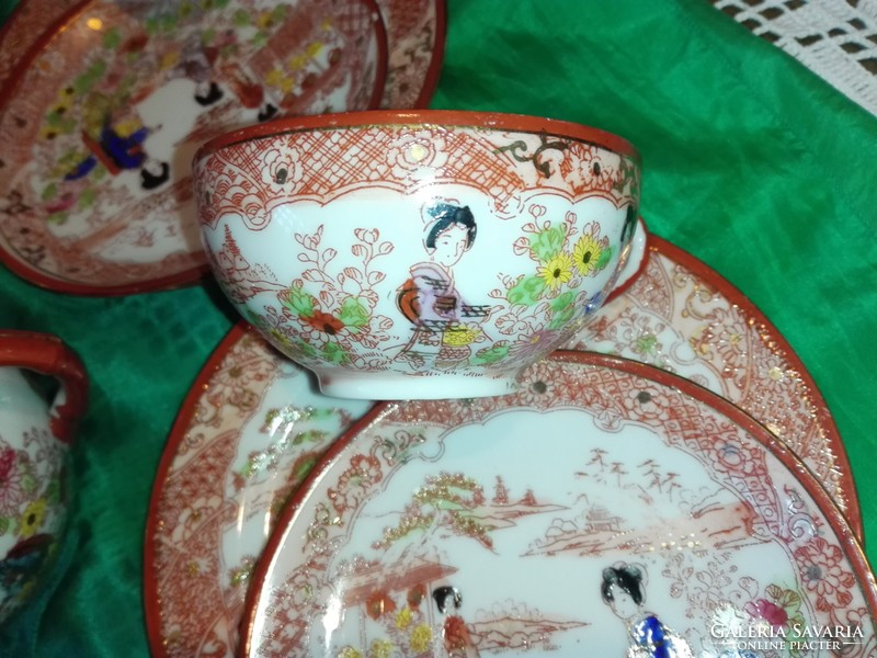 Kézzel festett ,japán porcelán reggeliző, teázó...5 személyes, 20 db.