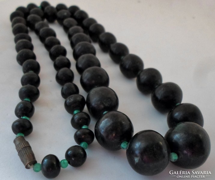 Very rare genuine black malachite necklace
