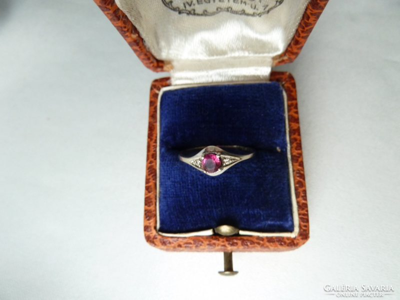 Antik 14k  gyűrű valódi 0,5 ct rubinnal, gyémánttal