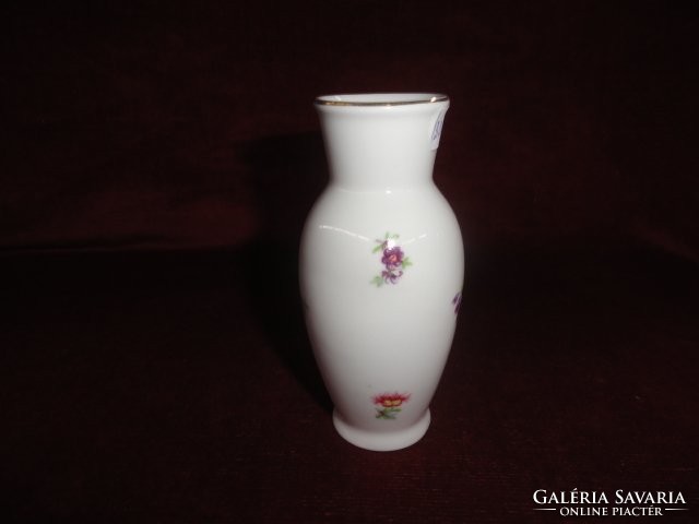 Hollóházi porcelán váza, 12 cm magas (virágmintás).  Vanneki!