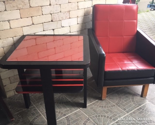 Retro armchair with matching table