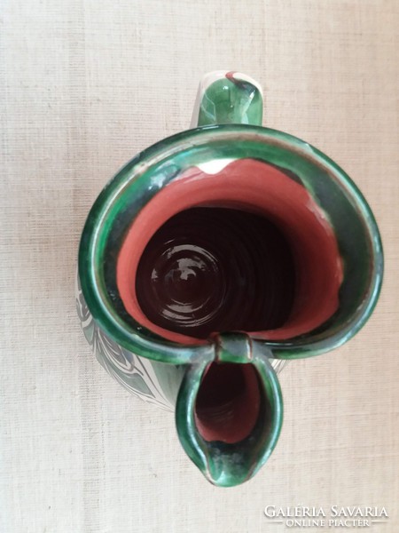 Old glazed folk pitcher coma bowl