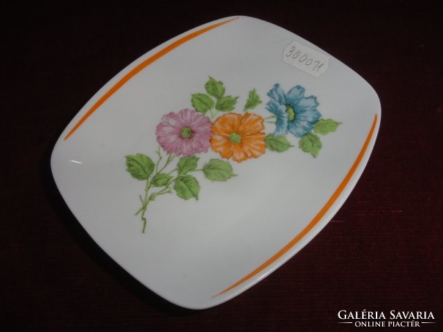 Hollóház porcelain decorative plate with floral pattern, size 12.5 x 14.5 cm. He has!