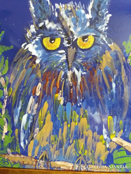 Uhu /the wise owl/ fire enamel