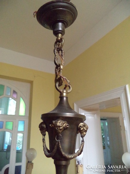 B12 antique empire copper chandelier with ram's head