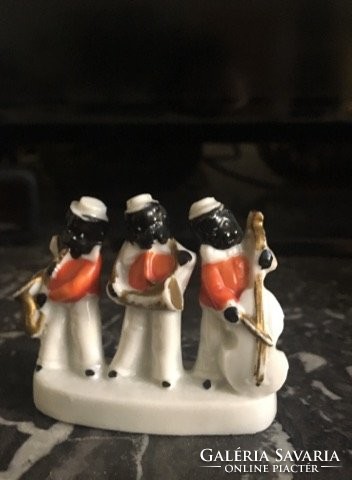 Antique rare wagner, apel mini porcelain negro orchestra