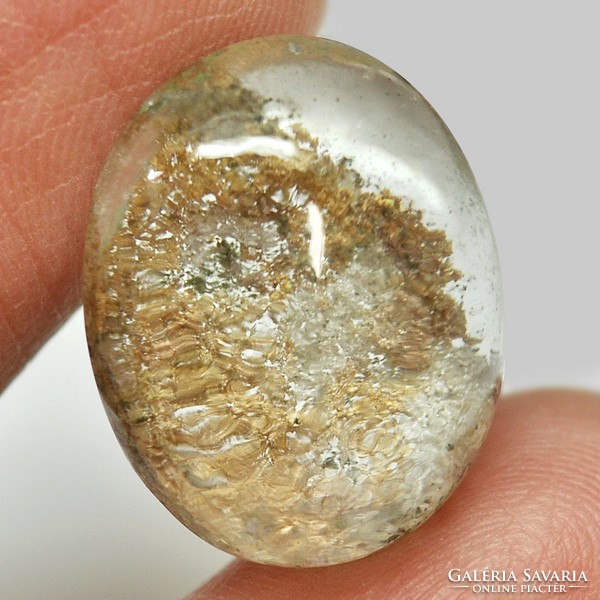 Real, 100% product. Special brown-white moss quartz gemstone 18.25ct (st. - Almost translucent)