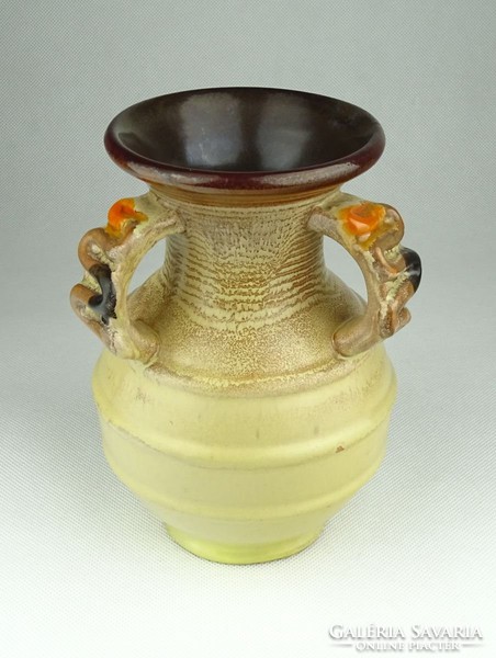 0U020 Jelzett art deco kerámia váza 16 cm