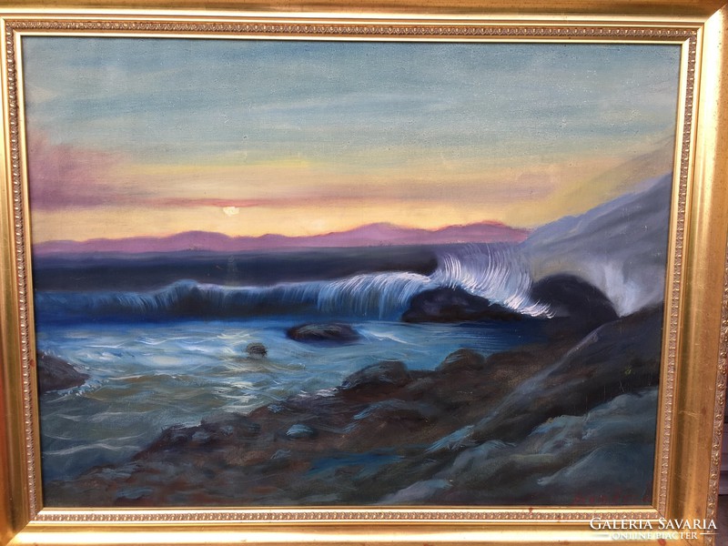 László Hard /1901 vác-1978/: sea oil painting