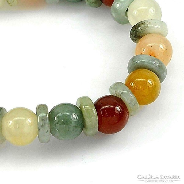Real, 100% natural multi-color Thai jade bracelet 101.45ct (8-8.5mm ball grain)