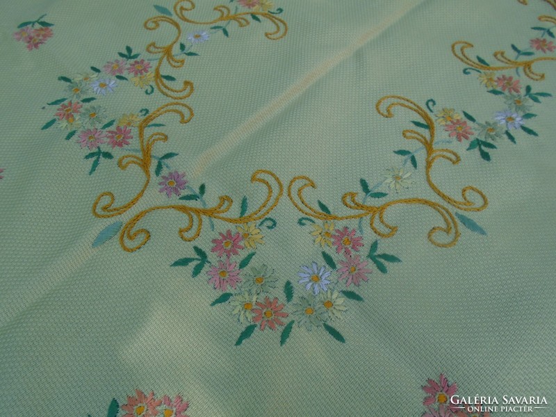 160 X 100 cm hand embroidered cotton tablecloth.