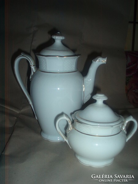 Antique porcelain Rosenthal white teapot with sugar holder