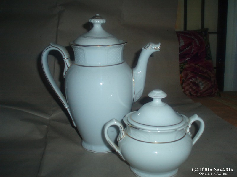 Antique porcelain Rosenthal white teapot with sugar holder