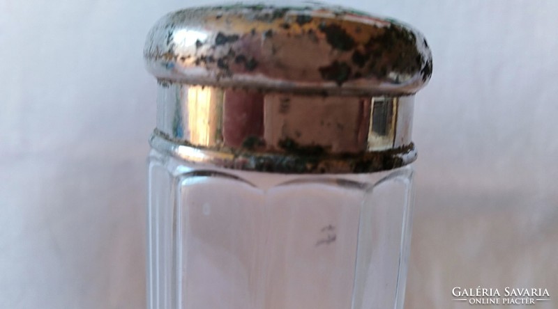 Antique glass salt shaker (marked on the bottom)