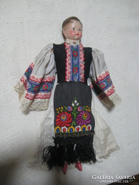 Baby boy dressed in Hungarian clothes, needlework, 38 cm