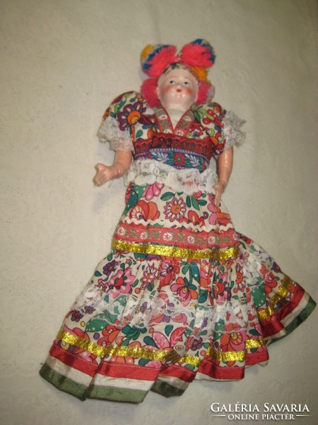 Baby dressed in Hungarian clothes, needlework, 40 cm