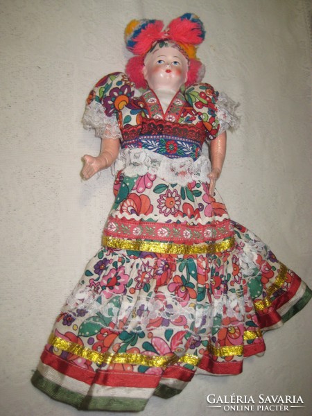 Baby dressed in Hungarian clothes, needlework, 40 cm
