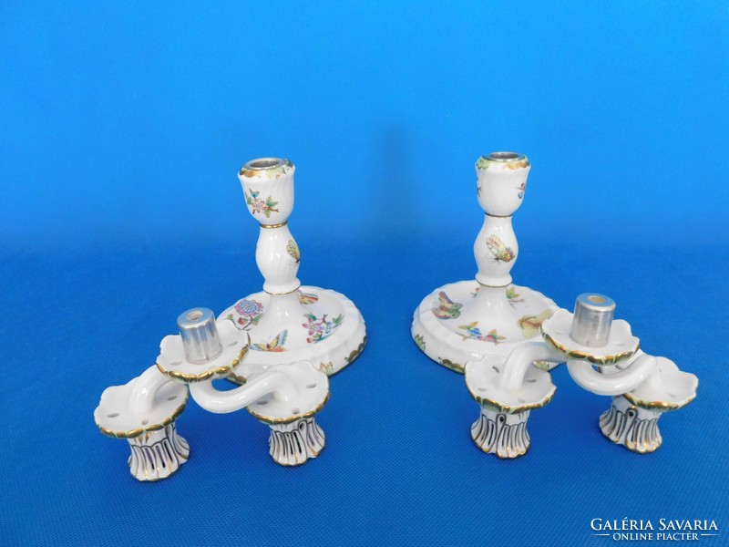 Herend Victoria 2-branch candlestick pair