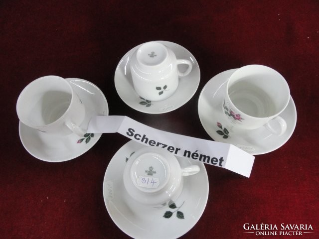 Németh Scherzer porcelán, rózsa mintás kávés csésze + alátét. Vanneki!