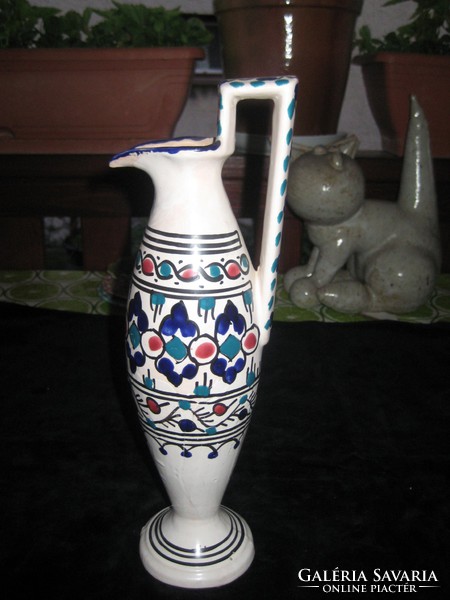 Old, beautifully shaped, hand-painted, 32 cm vase, unmarked