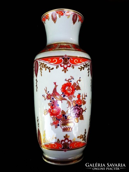 Wolkstedt Türingiai mintával festett 27 cm! váza