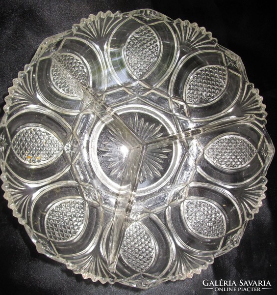 Art deco deco round divided salad glass coffee house bowl with pattern is extremely spectacular