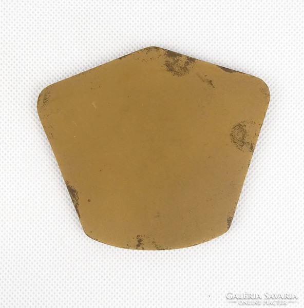 0X348 Zománcott szocreál bronzplakett díszdobozban