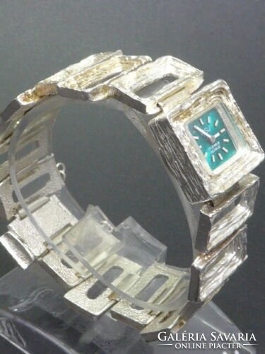 Special silver designer wristwatch