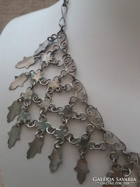 Handmade necklaces in silver color