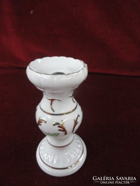 Aquincum porcelain candle holder, richly gilded, 11 cm high. He has!