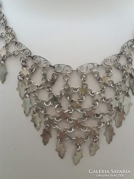 Handmade necklaces in silver color