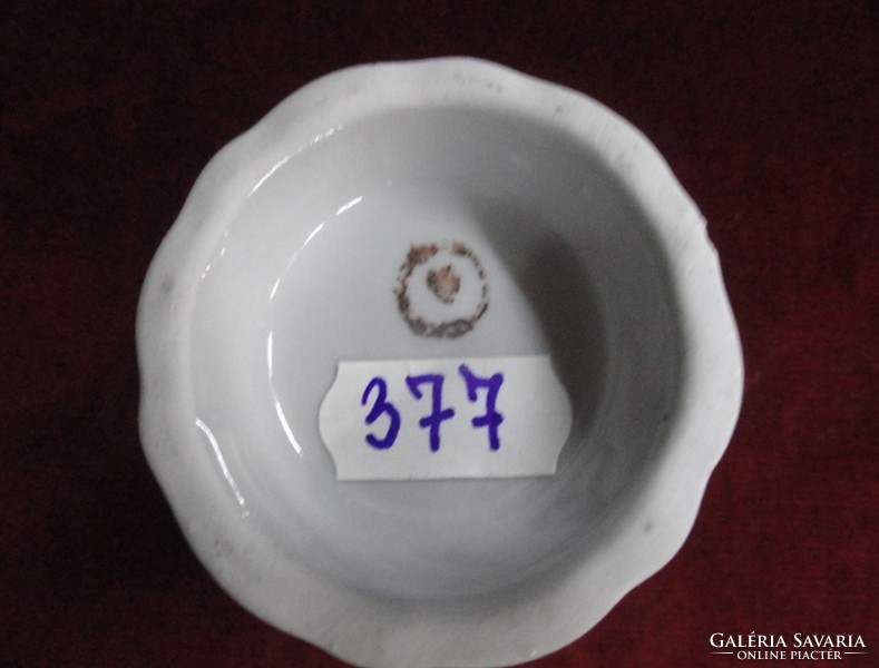Zsolnay porcelán manófüles tejkiöntő. Kék virágmintás, antik darab, 10 cm magas. Vanneki!