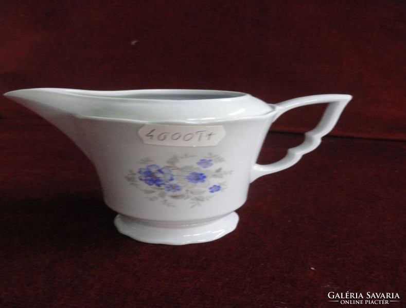 Zsolnay porcelán manófüles tejkiöntő. Kék virágmintás, antik darab, 10 cm magas. Vanneki!