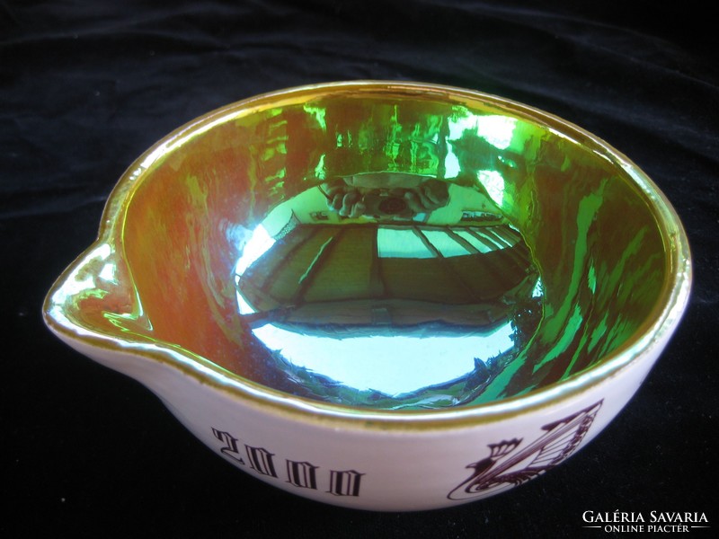 Zsolnay, eosin apothecary pot, inside eosin glaze 15 x 6 cm marked, limited series