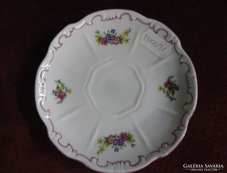 Zsolnay porcelain coffee cup placemat with snow-white, small floral pattern. Its diameter is 12 cm. He has!