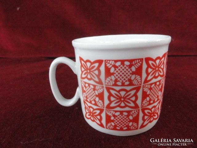 Zsolnay porcelain red patterned mug. Height 8 cm. He has!