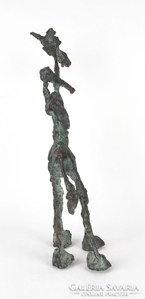 0X227 Tóth Ernő : Zsiráf és pelikán bronz szobor