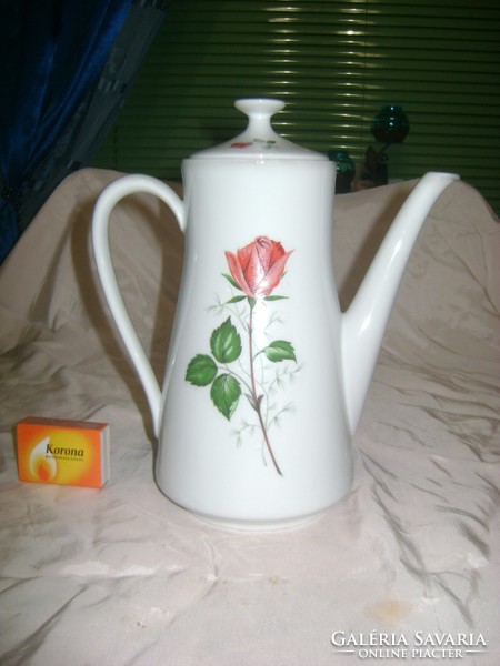 Rózsás porcelán teás kanna, teakiöntő