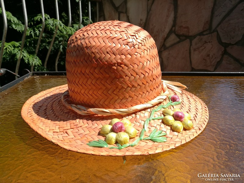 Women's peach straw hat