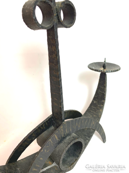 Iron candle holder bieber Károly Munkácsy award-winning industrial artist, around 1970 - 3345