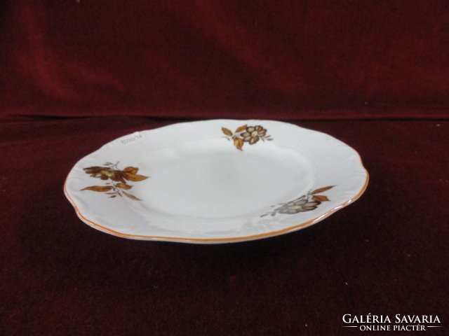 Zsolnay porcelain cake plate. With brown flower pattern. He has!