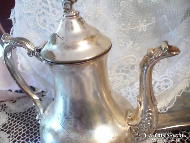 Silver-plated coffee pot and sugar bowl